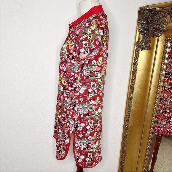 Paul Frank Asian Inspired Short Sleeve Polo Mini Dress with Side Slits Size M - Picture 5 of 7